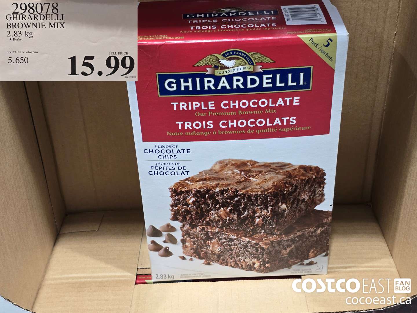 298078 GHIRARDELLI BROWNIE MIX 2.83 KG $15.99