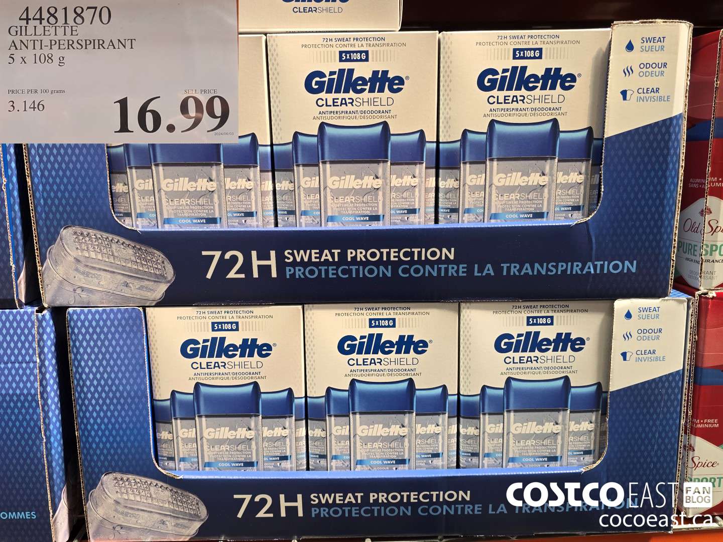 4481870 GILLETTE ANTI-PERSPIRANT 5 x 108g $16.99