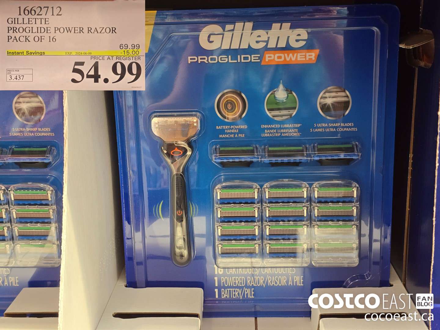 1662712 GILLETTE PROGLIDE POWER RAZOR PACK OF 16 ($15.00 INSTANT SAVINGS EXPIRES ON 2024-06-09) $54.99