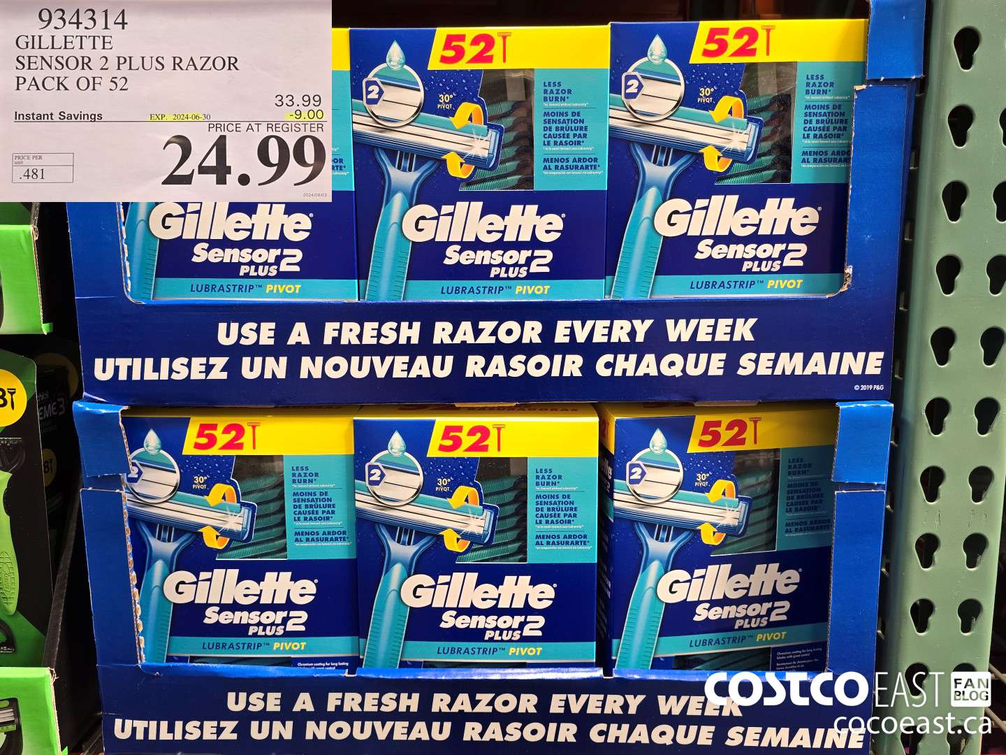 934314 GILLETTE SENSOR 2 PLUS RAZOR PACK OF 52 ($9.00 INSTANT SAVINGS EXPIRES ON 2024-06-30) $24.99