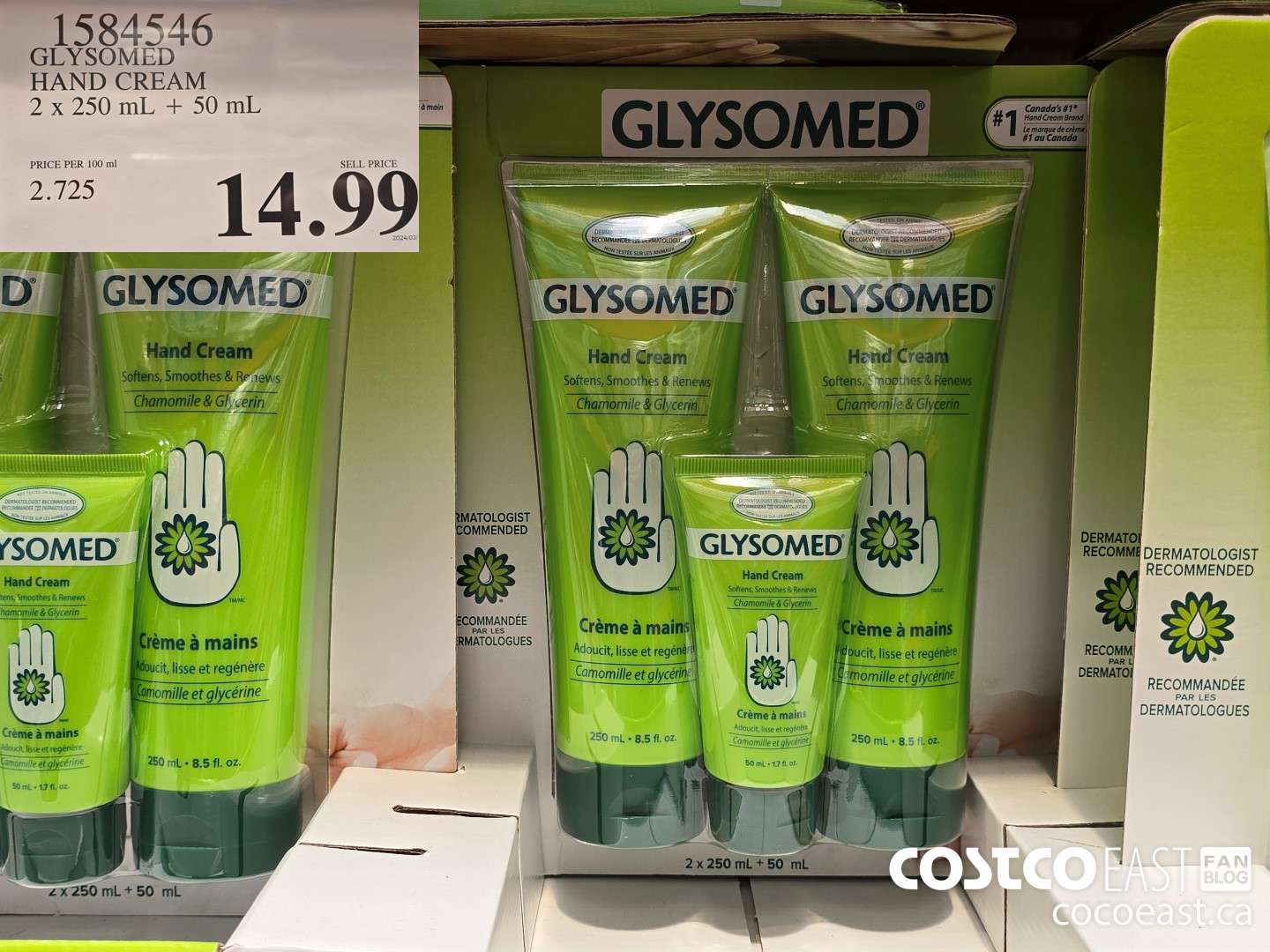 1584546 GLYSOMED HAND CREAM 2x 250 mL + 50 mL $14.99