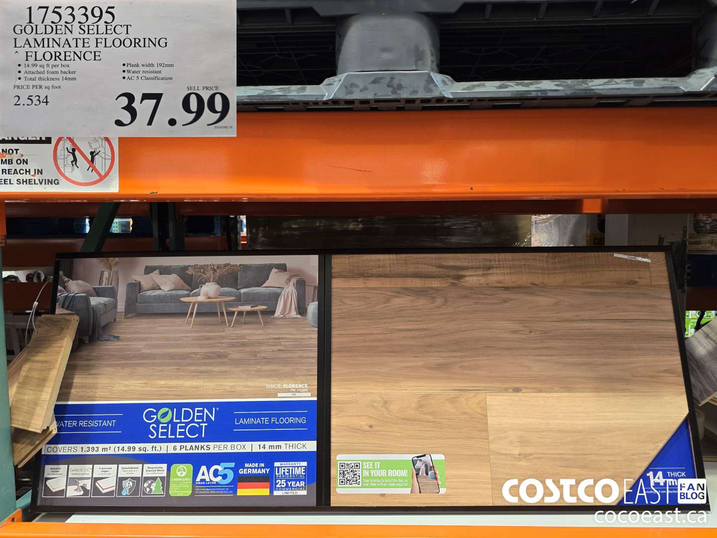 1753395 GOLDEN SELECT LAMINATE FLOORING FLORENCE $37.99
