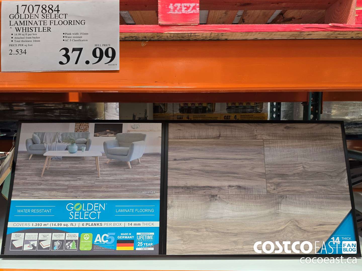 1707884 GOLDEN SELECT LAMINATE FLOORING WHISTLER $37.99