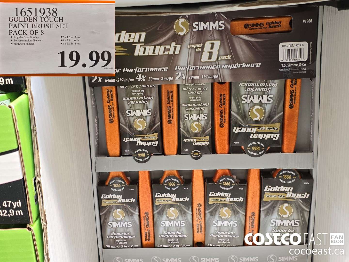 651938 GOLDEN TOUCH PAINT BRUSH SET PACK OF 8 $19.99