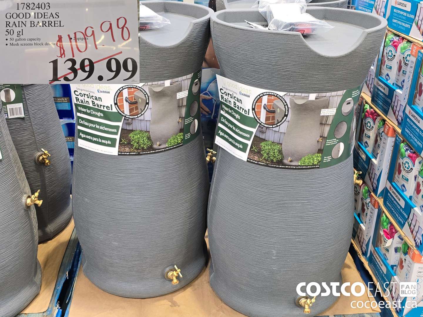 1782403 GOOD IDEAS RAIN BARREL 50 GL $109.98