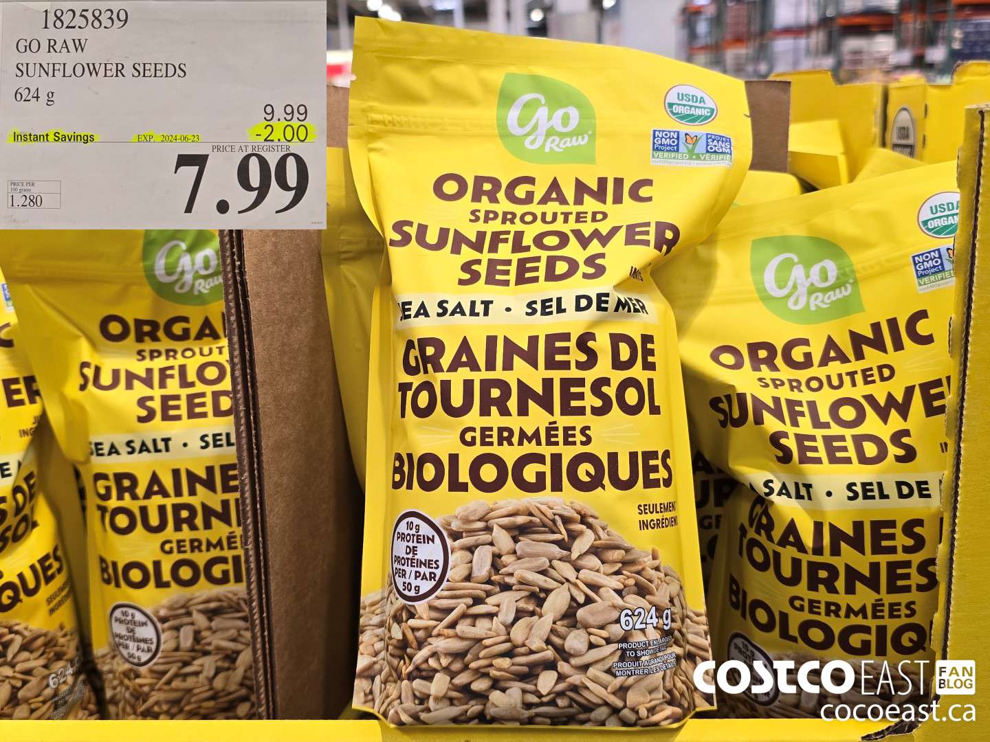 1825839 GO RAW SUNFLOWER SEEDS 624 g ($2.00 INSTANT SAVINGS EXPIRES ON 2024-06-23) $7.99