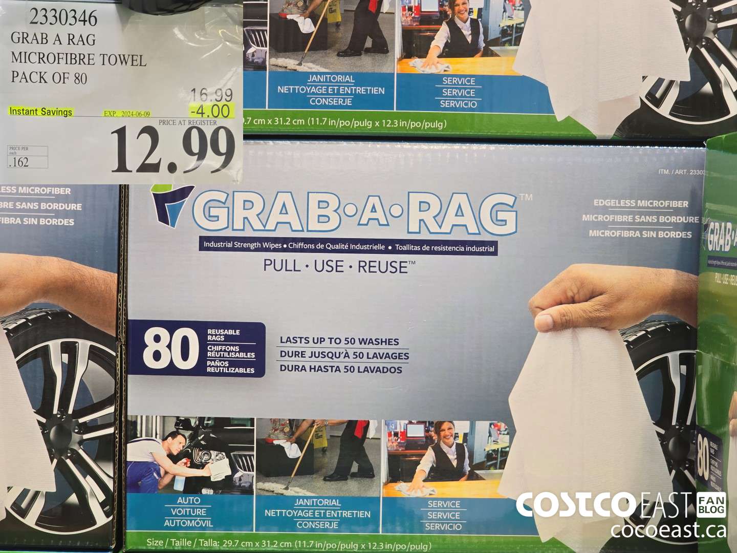 2330346 GRAB A RAG MICROFIBRE TOWEL PACK OF 80 ($4.00 INSTANT SAVINGS EXPIRES ON 2024-06-09) $12.99