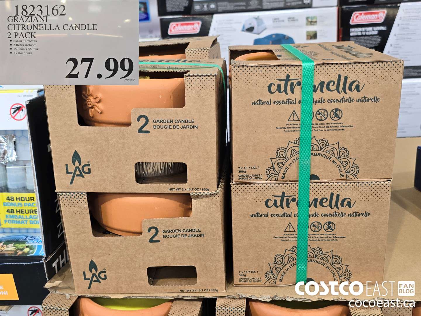 1823162 GRAZIANI CITRONELLA CANDLE 2 PACK $27.99