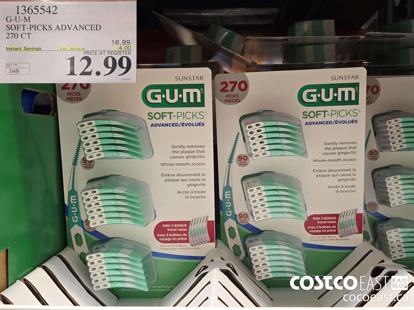 1365542 G-U-M SOFT-PICKS ADVANCED 270 CT ($4.00 INSTANT SAVINGS EXPIRES ON 2024-06-30) $12.99