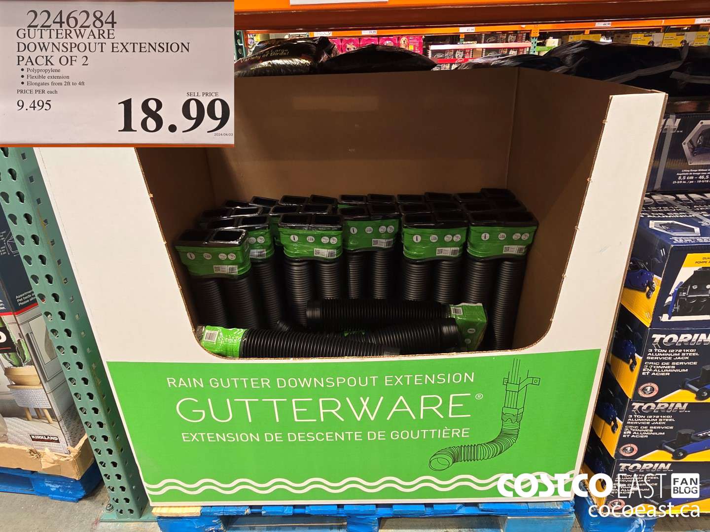 2246284 GUTTERWARE DOWNSPOUT EXTENSION 2 PK $18.99