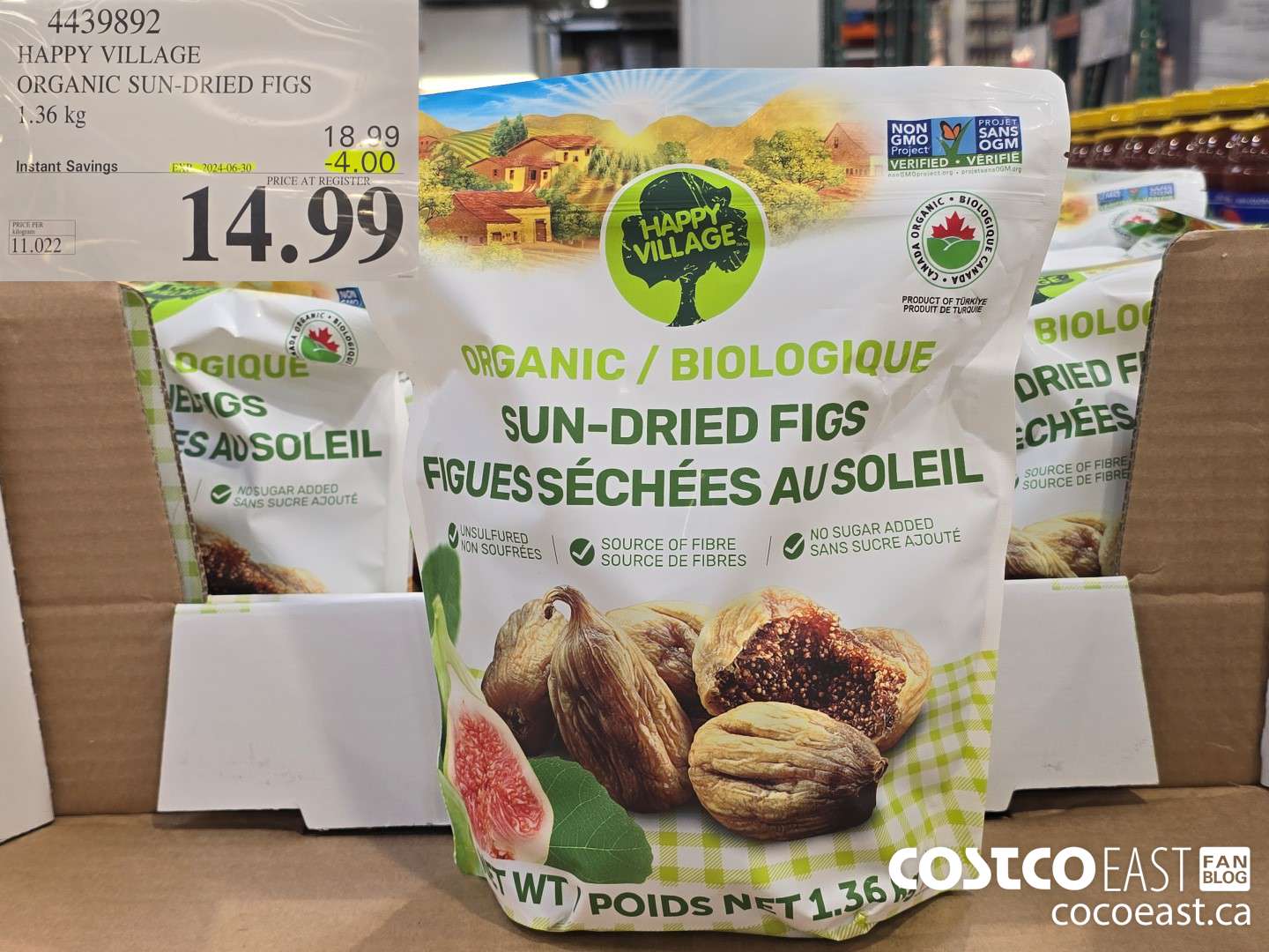 4439892 HAPPY VILLAGE ORGANIC SUN-DRIED FIGS 1.36 kg ($4.00 INSTANT SAVINGS EXPIRES ON 2024-06-30) $14.99