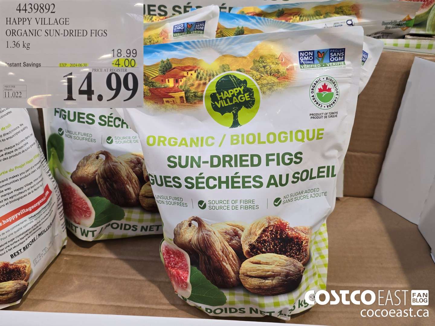 4439892 HAPPY VILLAGE ORGANIC SUN-DRIED FIGS 1.36 kg ($4.00 INSTANT SAVINGS EXPIRES ON 2024-06-30) $14.99