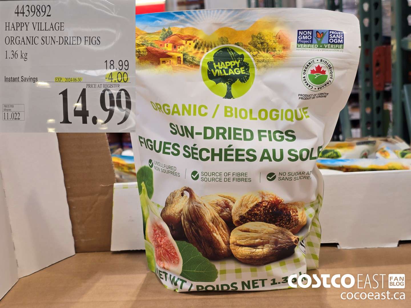 4439892 HAPPY VILLAGE ORGANIC SUN-DRIED FIGS 1.36 kg ($4.00 INSTANT SAVINGS EXPIRES ON 2024-06-30) $14.99