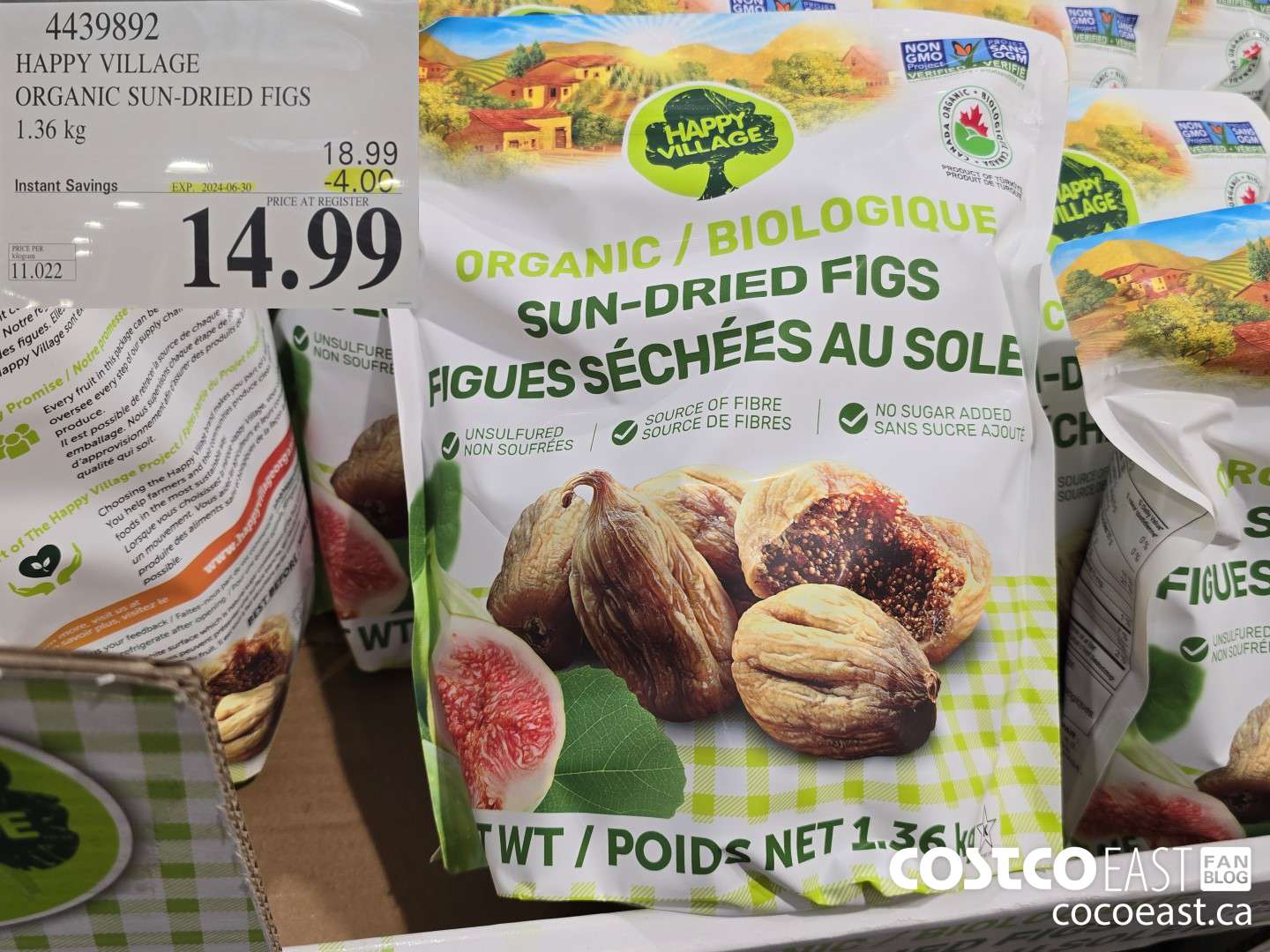 4439892 HAPPY VILLAGE ORGANIC SUN-DRIED FIGS 1.36 kg ($4.00 INSTANT SAVINGS EXPIRES ON 2024-06-30) $14.99