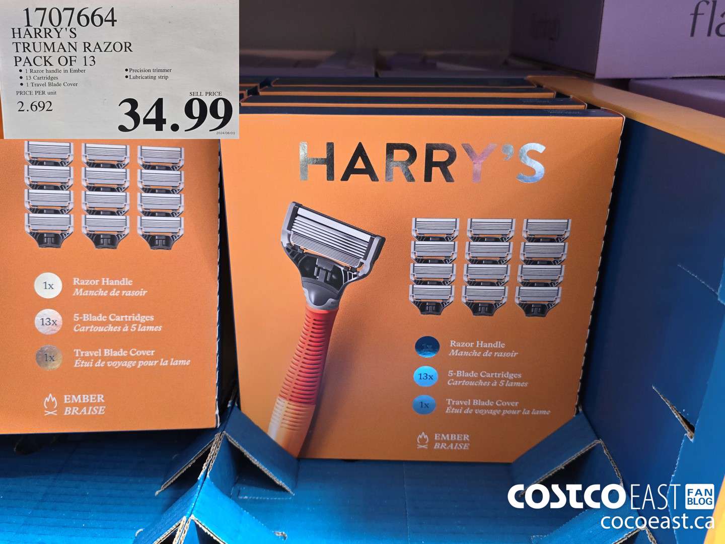 1707664 HARRY'S TRUMAN RAZOR PACK OF 13 $34.99