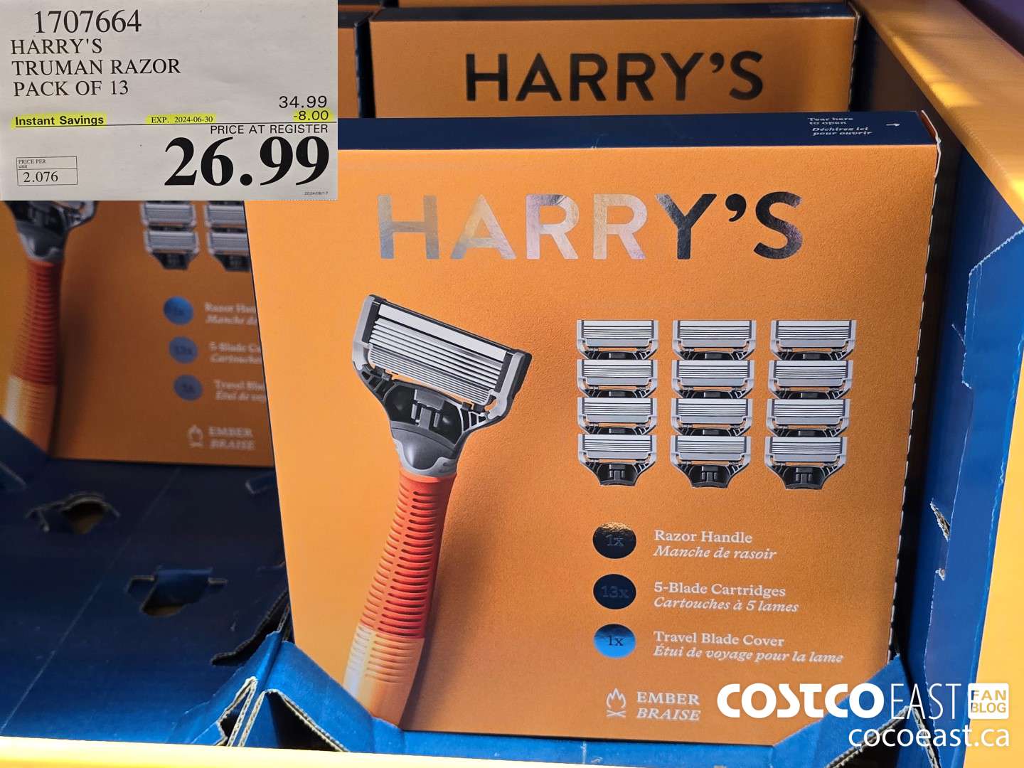 1707664 HARRY'S TRUMAN RAZOR PACK OF 13 ($8.00 INSTANT SAVINGS EXPIRES ON 2024-06-30) $26.99