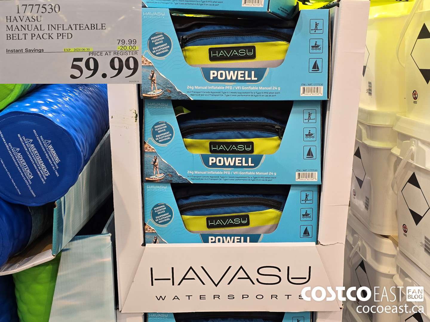 1777530 HAVASU MANUAL INFLATEABLE BELT PACK PFD ($20.00 INSTANT SAVINGS EXPIRES ON 2024-06-30) $59.99