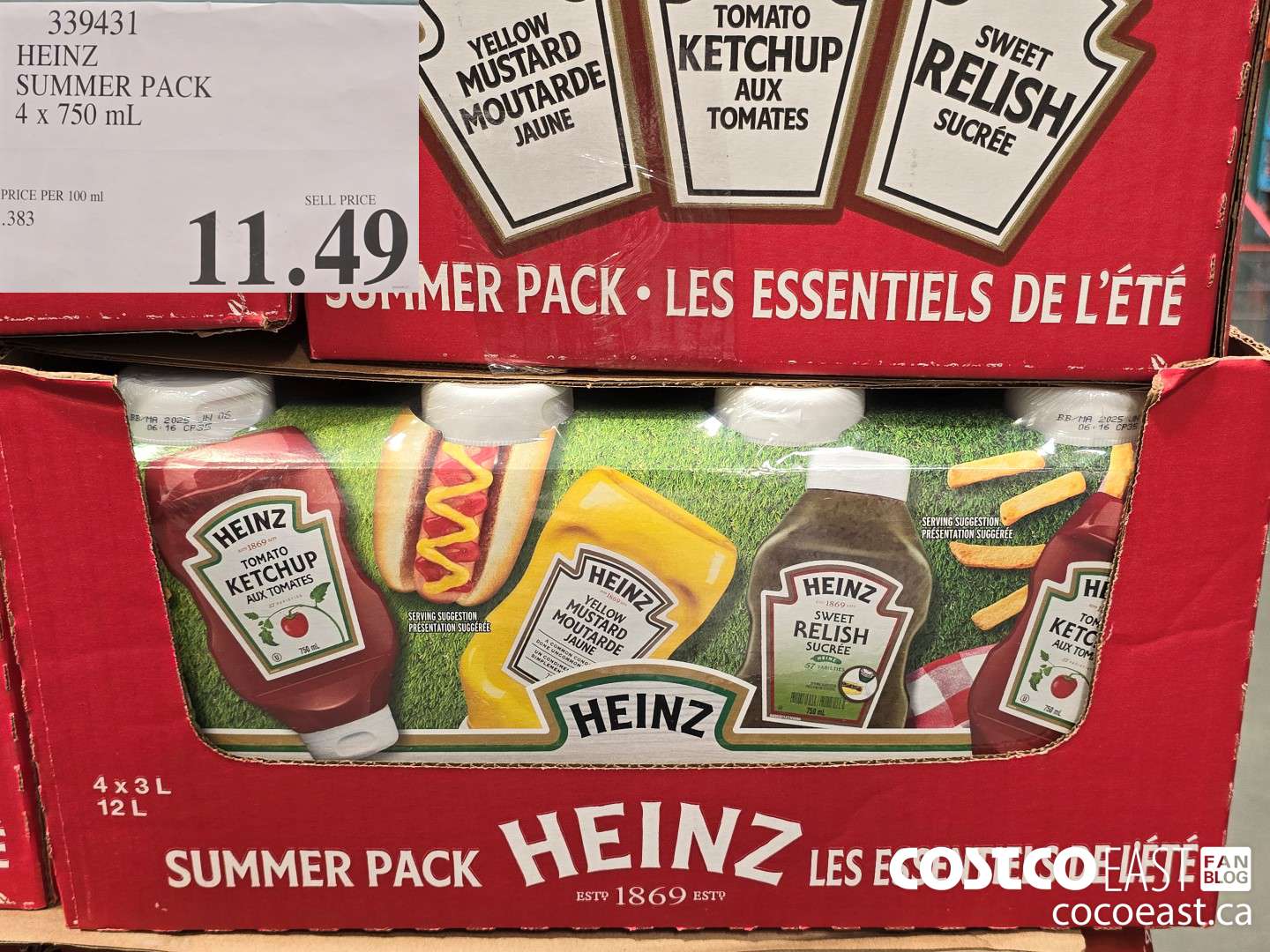 339431 HEINZ SUMMER PACK 4 x 750 mL $11.49