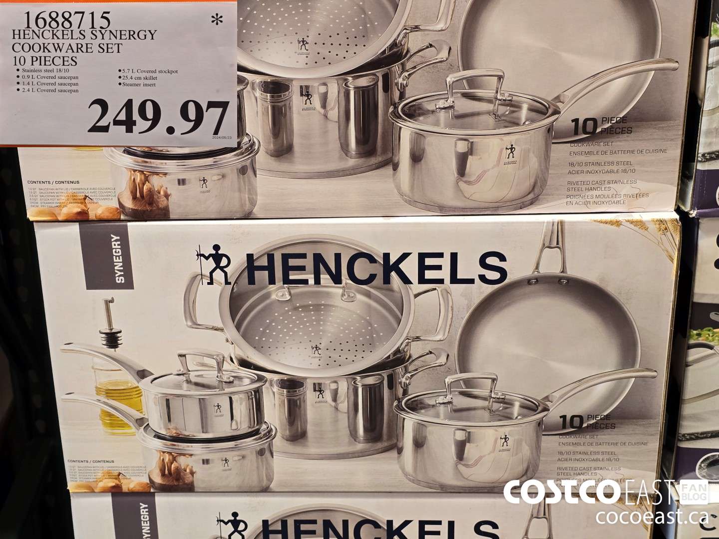 1866715 HENCKELS SYNERGY COOKWARE SET 10 PIECES $249.97