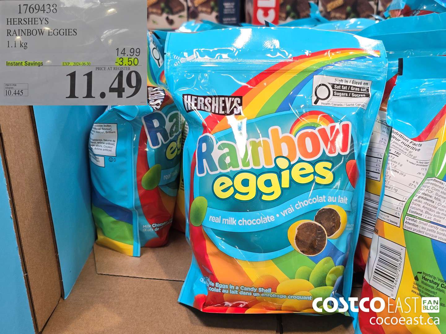 1769438 HERSHEYS RAINBOW EGGIES 1.1 kg ($3.50 INSTANT SAVINGS EXPIRES ON 2024-06-30) $11.49