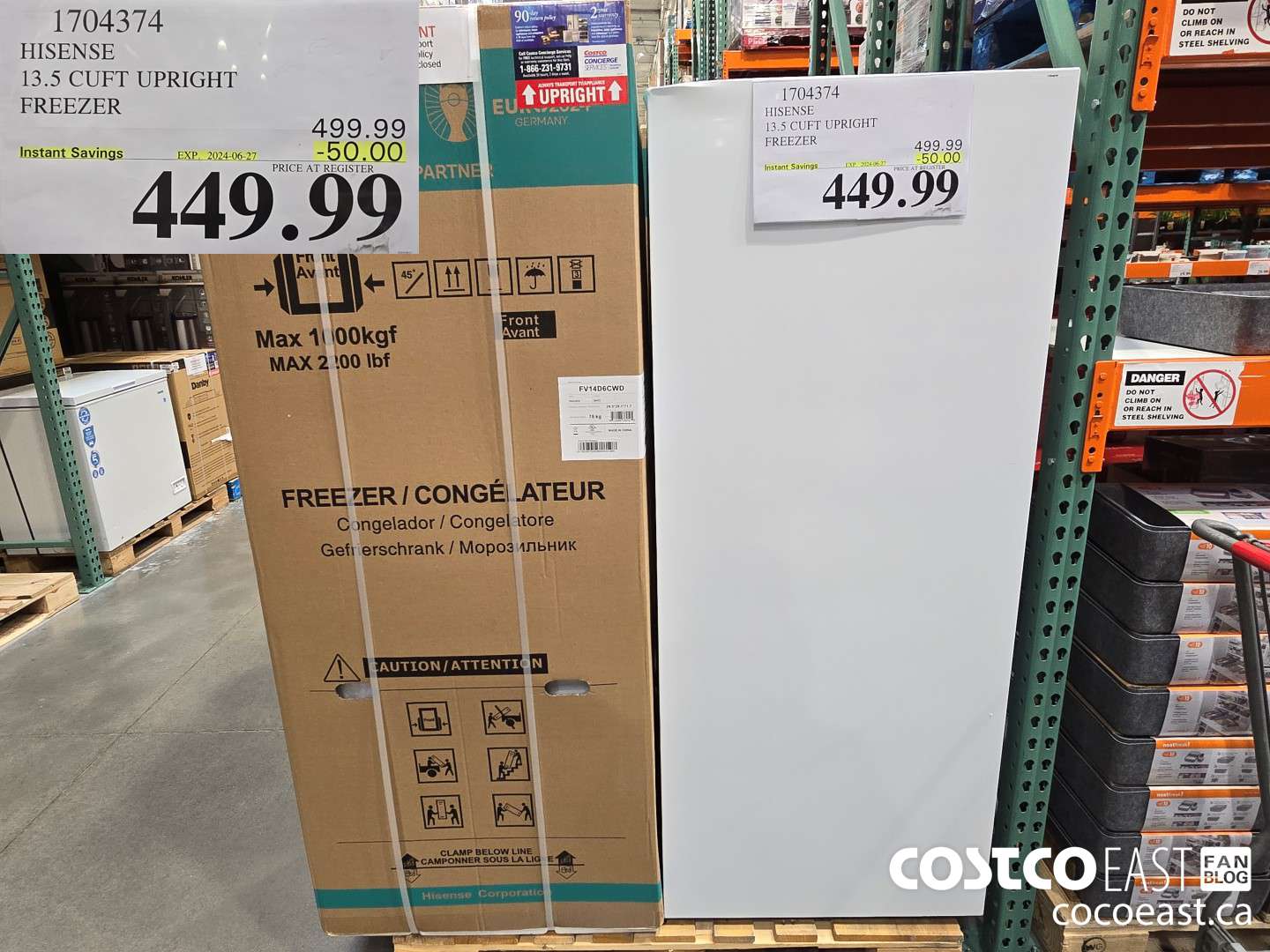 1704374 HISENSE 13.5 CUFT UPRIGHT FREEZER ($50.00 INSTANT SAVINGS EXPIRES ON 2024-06-27) $449.99