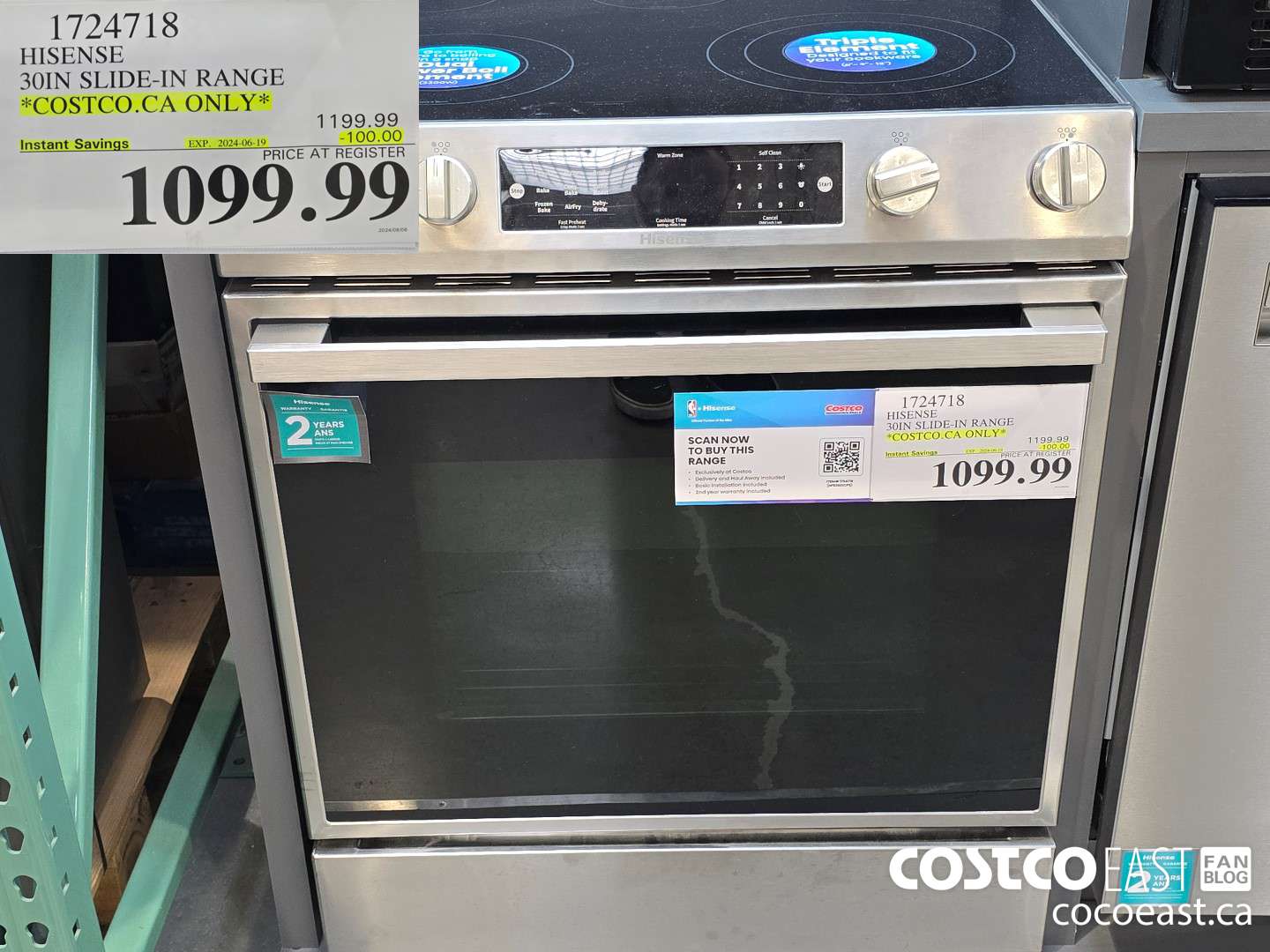 1724718 HISENSE 30IN SLIDE-IN RANGE *COSTCO.CA ONLY* ($100.00 INSTANT SAVINGS EXPIRES ON 2024-06-19) $1099.99