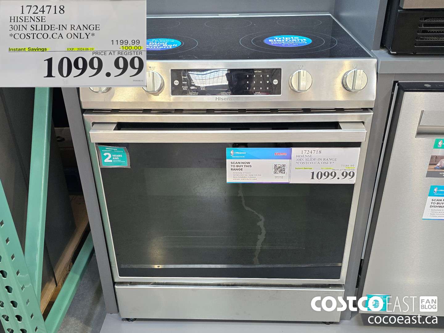 1724718 HISENSE 30IN SLIDE-IN RANGE *COSTCO.CA ONLY* ($100.00 INSTANT SAVINGS EXPIRES ON 2024-06-19) $1099.99