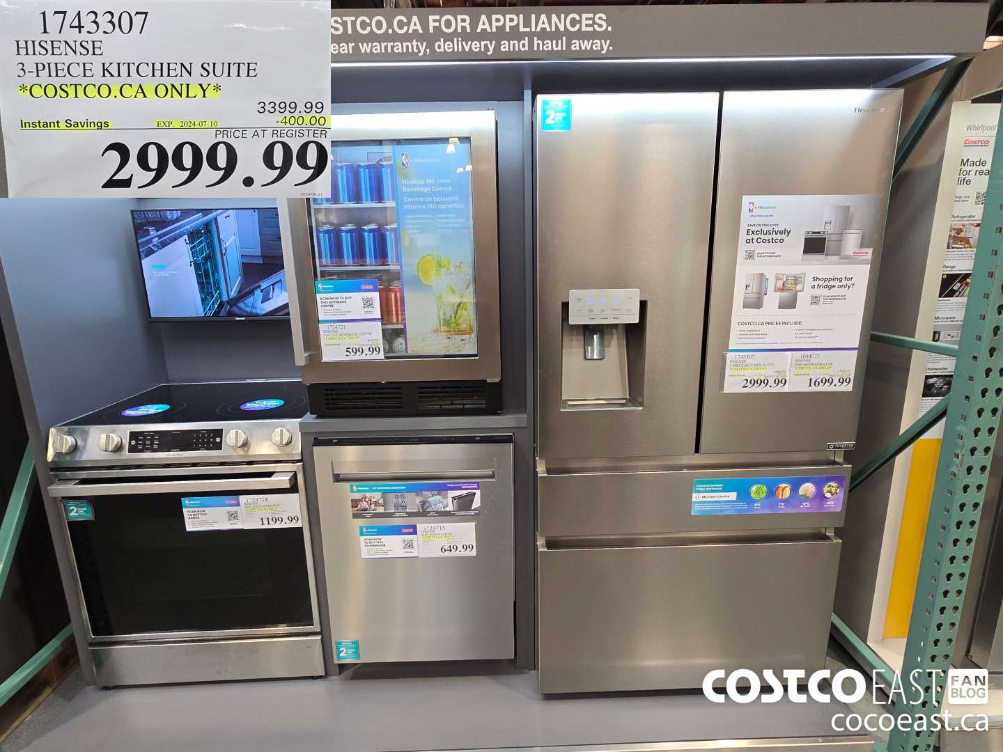 1743307 HISENSE 3-PIECE KITCHEN SUITE *COSTCO.CA ONLY* ($400.00 INSTANT SAVINGS EXPIRES ON 2024-07-10) $2999.99