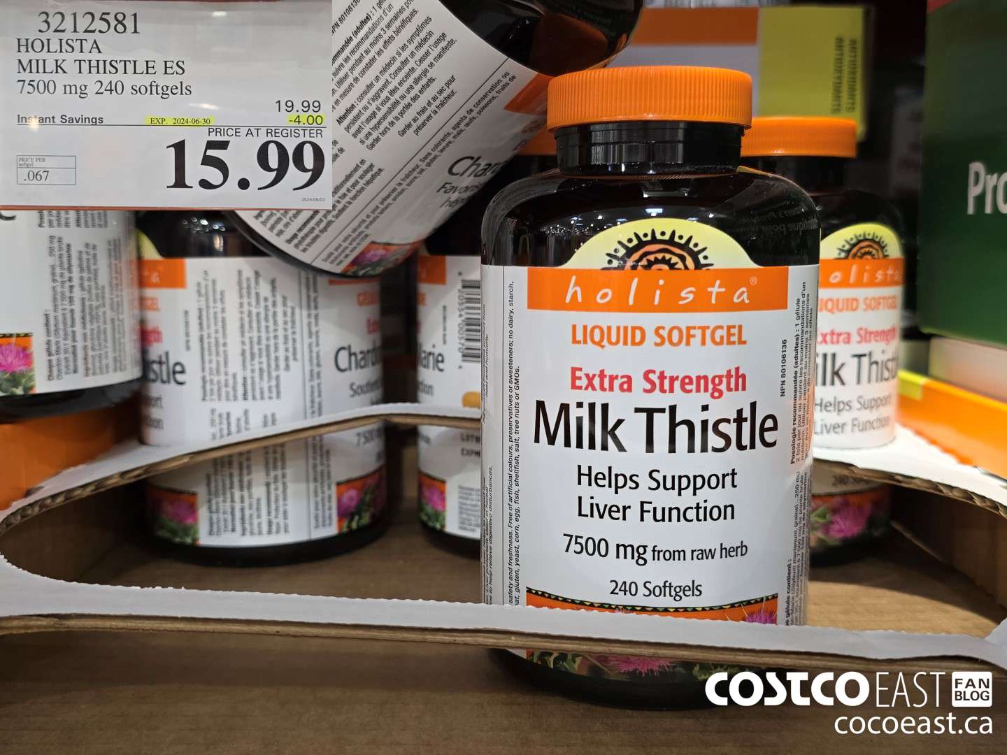 3212581 HOLISTA MILK THISTLE ES 250 mg 240 softgels ($4.00 INSTANT SAVINGS EXPIRES ON 2024-06-30) $15.99