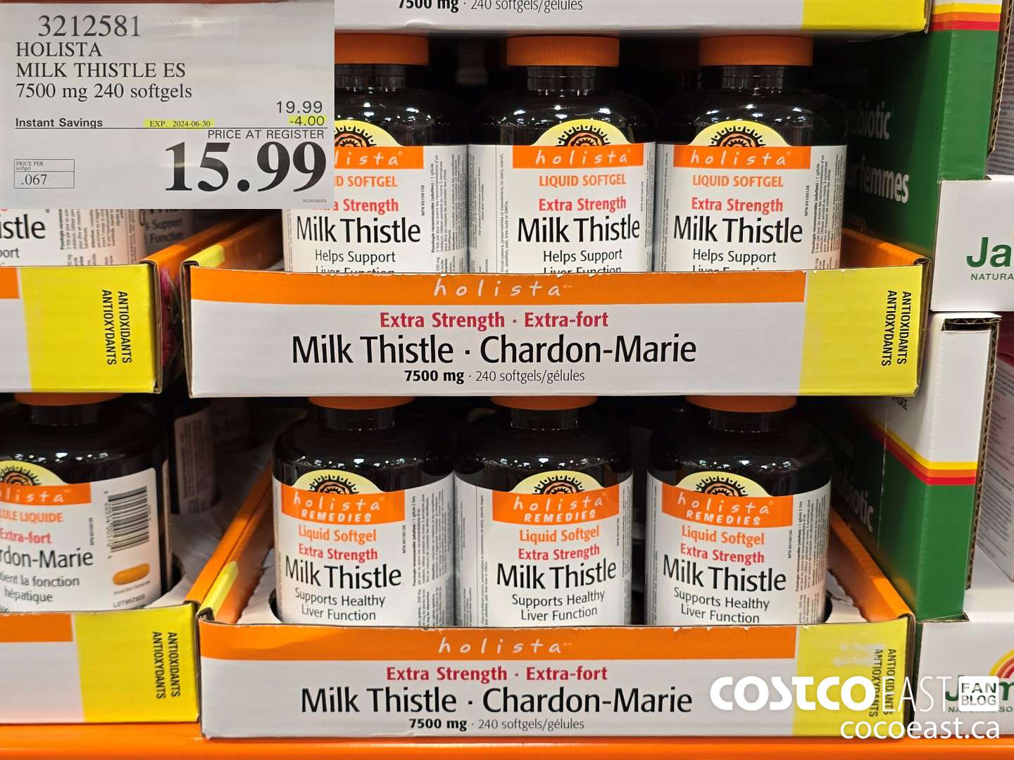 3212581 HOLISTA MILK THISTLE ES 250 mg 240 softgels ($4.00 INSTANT SAVINGS EXPIRES ON 2024-06-30) $15.99