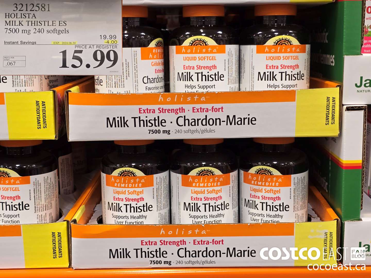 3212581 HOLISTA MILK THISTLE ES 250 mg 240 softgels ($4.00 INSTANT SAVINGS EXPIRES ON 2024-06-30) $15.99