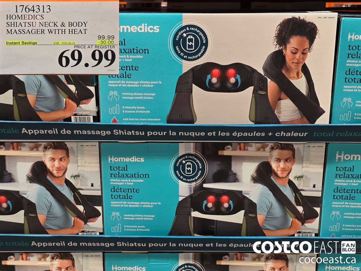 1764313 HOMEDICS SHAITSU NECK & BODY MASSAGER WITH HEAT ($30.00 INSTANT SAVINGS EXPIRES ON 2024-06-16) $69.99