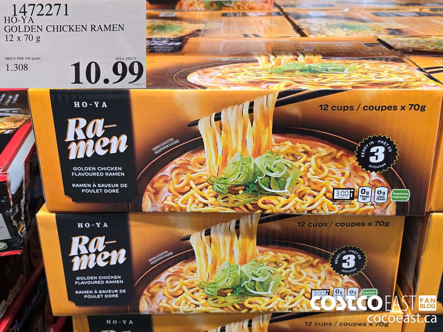 1472271 HO-YA GOLDEN CHICKEN RAMEN 12 x 70G $10.99