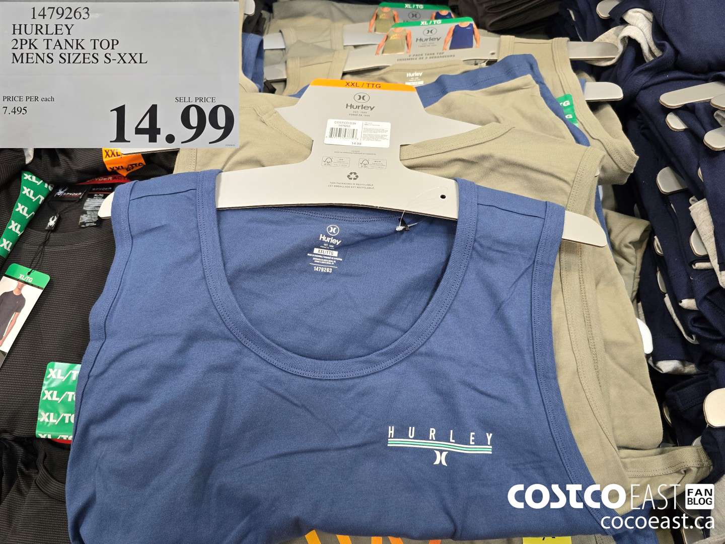 1479263 HURLEY 2PK TANK TOP MENS SIZES S-XXL $14.99