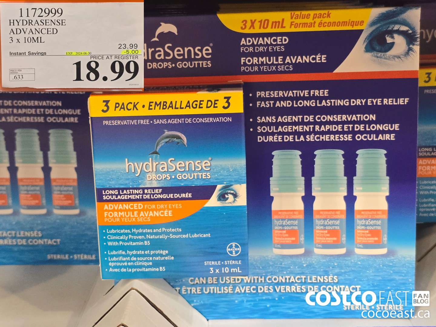 1172999 HYDRASENSE ADVANCED 3 x 10ML ($5.00 INSTANT SAVINGS EXPIRES ON 2024-06-30) $18.99