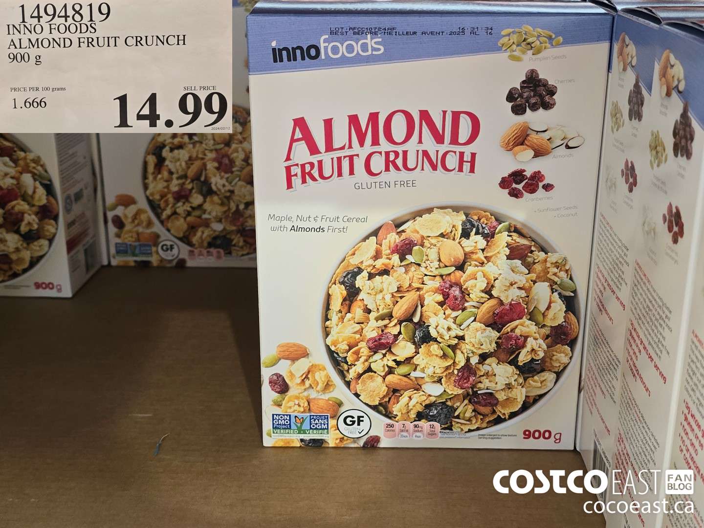 1494819 INNO FOODS ALMOND FRUIT CRUNCH 900 g $14.99