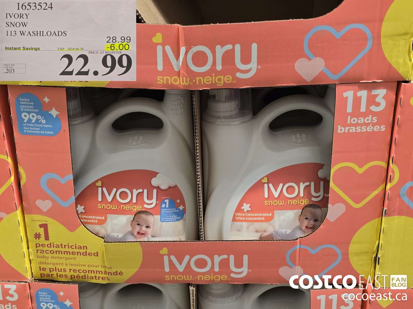 1653524 IVORY SNOW 113 washloads ($6.00 INSTANT SAVINGS EXPIRES ON 2024-06-30) $22.99