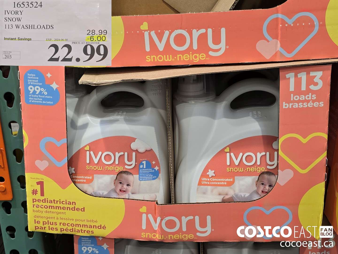 1653524 IVORY SNOW 113 washloads ($6.00 INSTANT SAVINGS EXPIRES ON 2024-06-30) $22.99