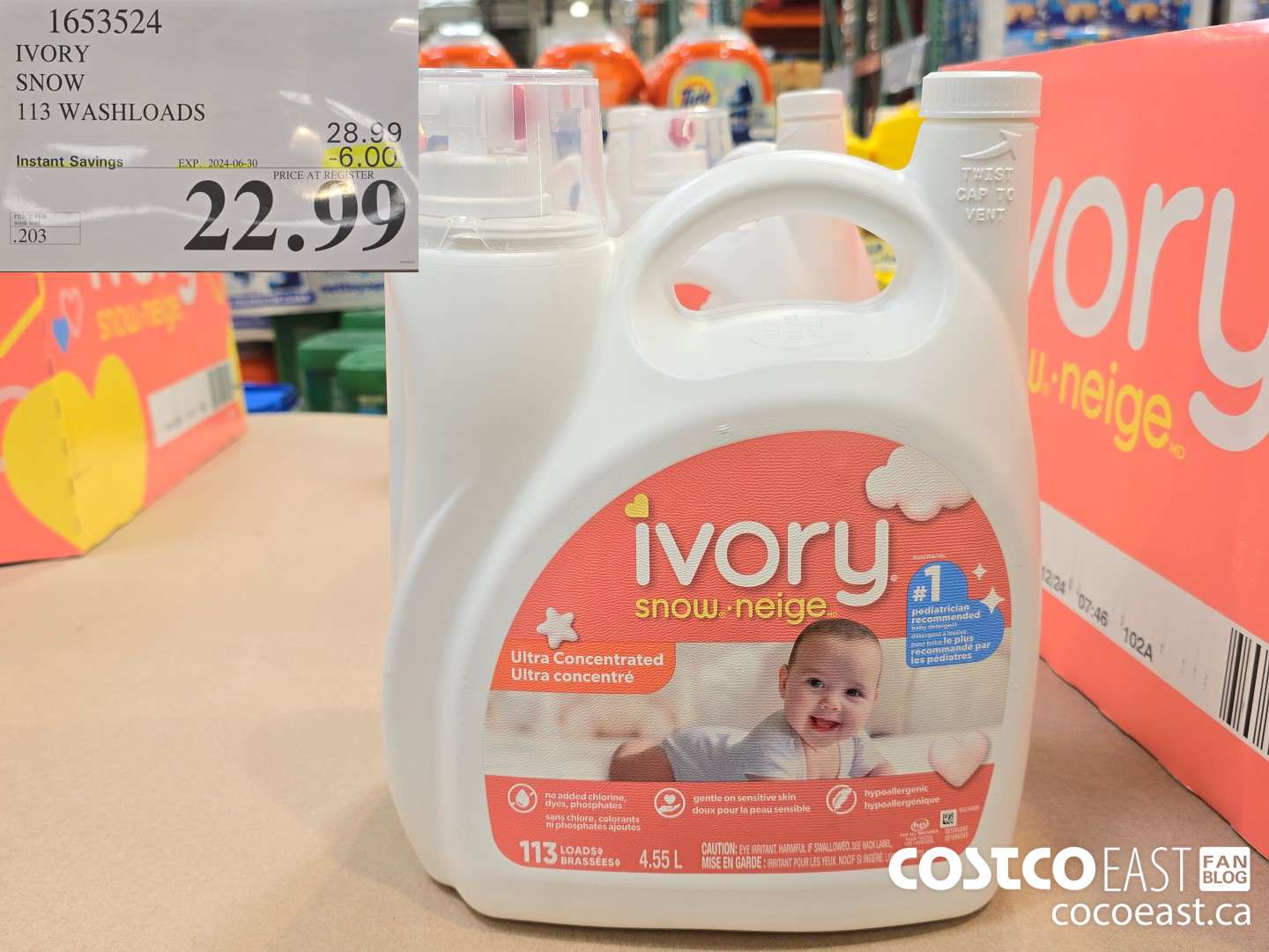 1653524 IVORY SNOW 113 washloads ($6.00 INSTANT SAVINGS EXPIRES ON 2024-06-30) $22.99