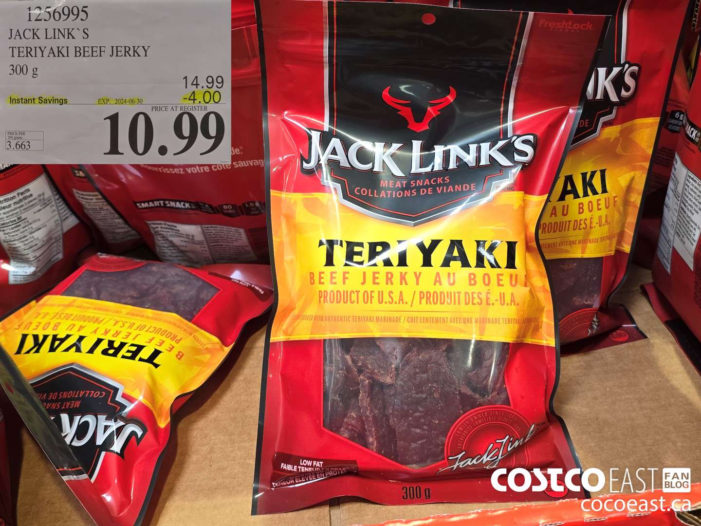 1256995 JACK LINKS TERIYAKI BEEF JERKY 300G ($4.00 INSTANT SAVINGS EXPIRES ON 2024-06-30) $10.99