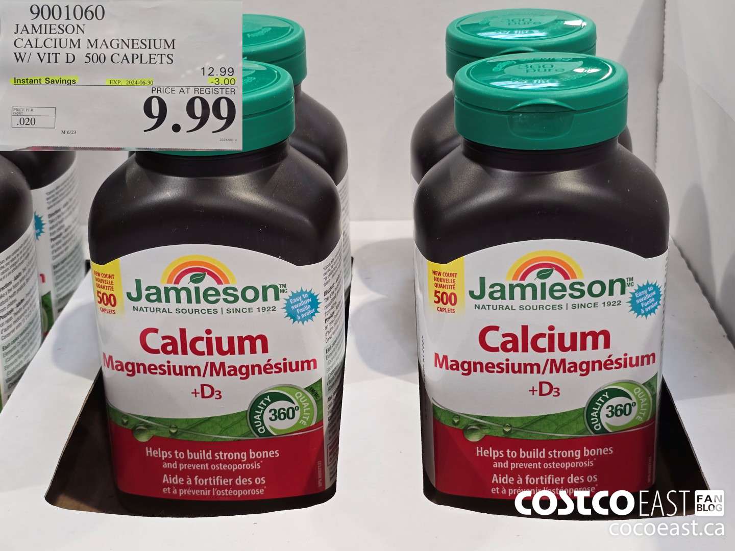 9001060 JAMIESON CALCIUM MAGNESIUM W/ VIT D 500 CAPLETS ($3.00 INSTANT SAVINGS EXPIRES ON 2024-06-30) $9.99