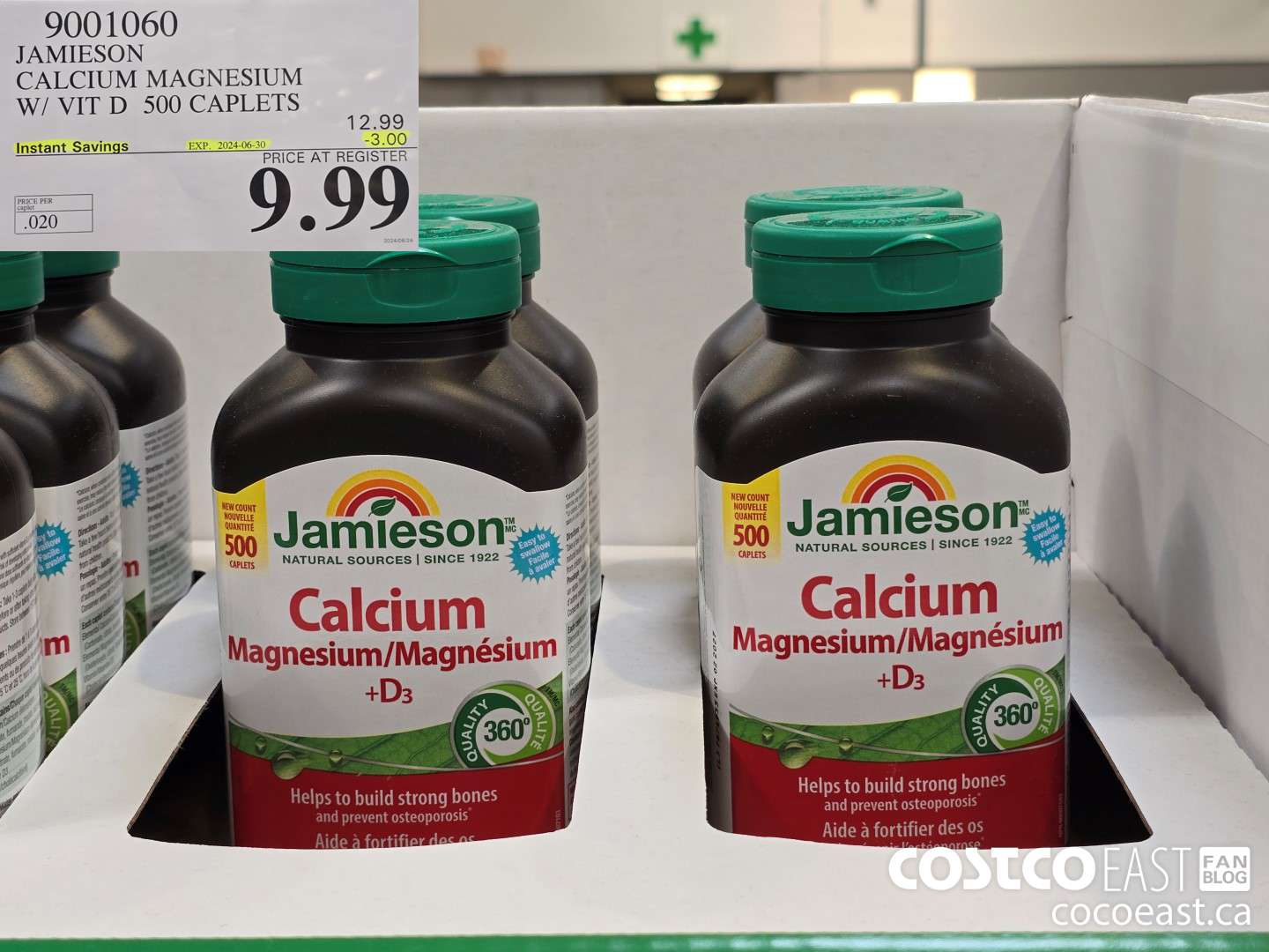 9001060 JAMIESON CALCIUM MAGNESIUM W/ VIT D 500 CAPLETS ($3.00 INSTANT SAVINGS EXPIRES ON 2024-06-30) $9.99