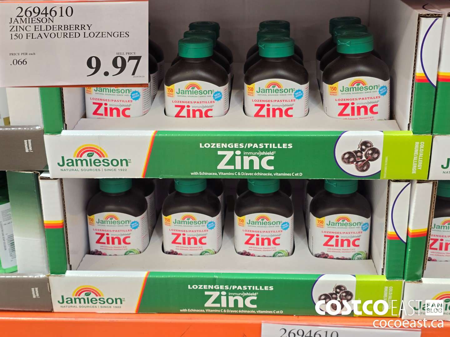 2694610 JAMIESON ZINC ELDERBERRY 150 FLAVOURED LOZENGES $9.97