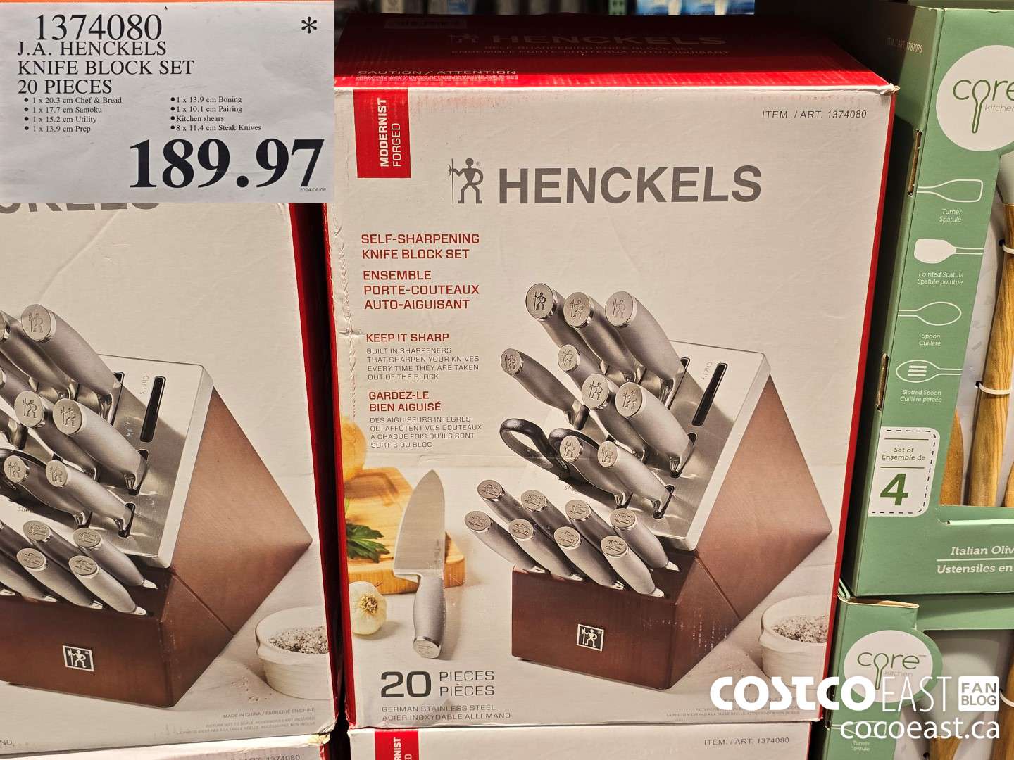 1374080 J.A. HENCKELS KNIFE BLOCK SET 20 PIECES $189.97