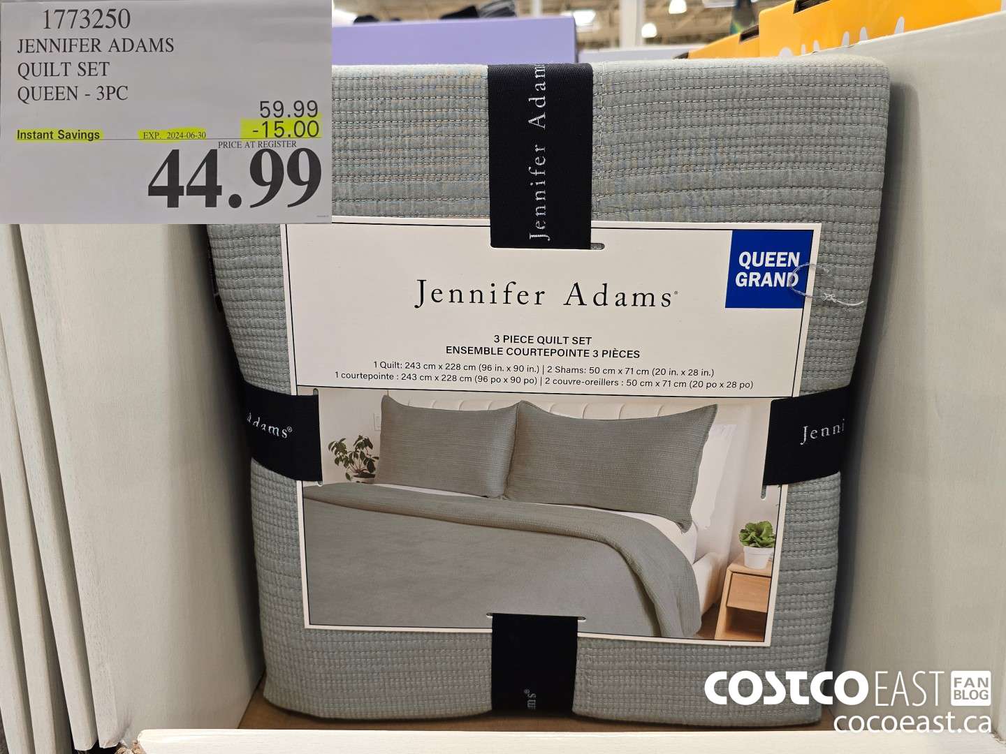 1773250 JENNIFER ADAMS QUILT SET QUEEN - 3PC ($15.00 INSTANT SAVINGS EXPIRES ON 2024-06-30) $44.99