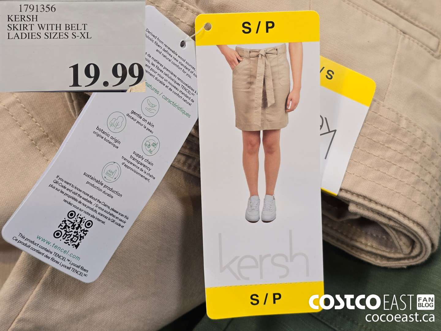 1791356 KERSH SKIRT WITH BELT LADIES SIZES S-XL $19.99