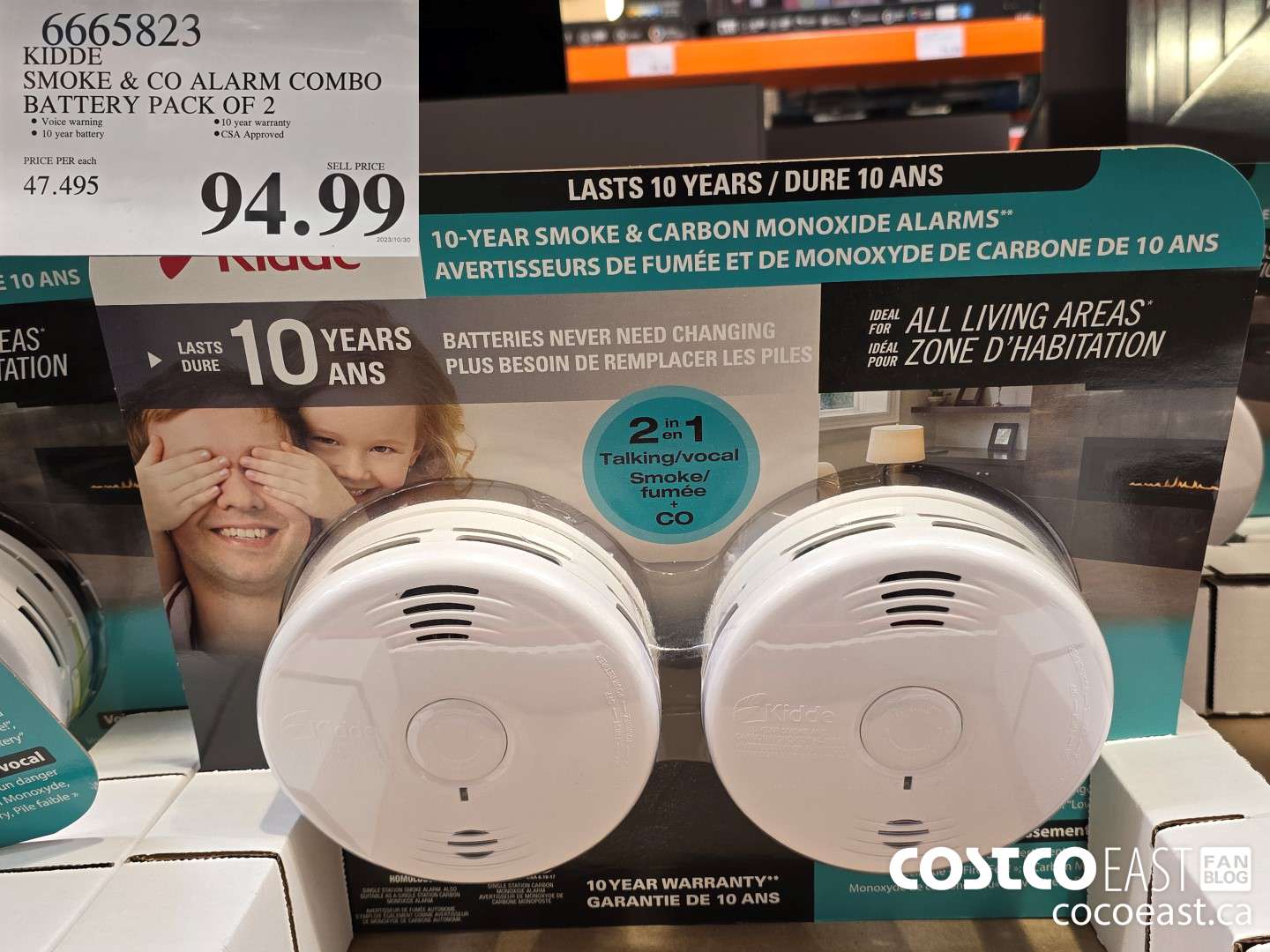 6665823 KIDDE SMOKE & CO ALARM COMBO BATTERY PACK OF 2 $94.99