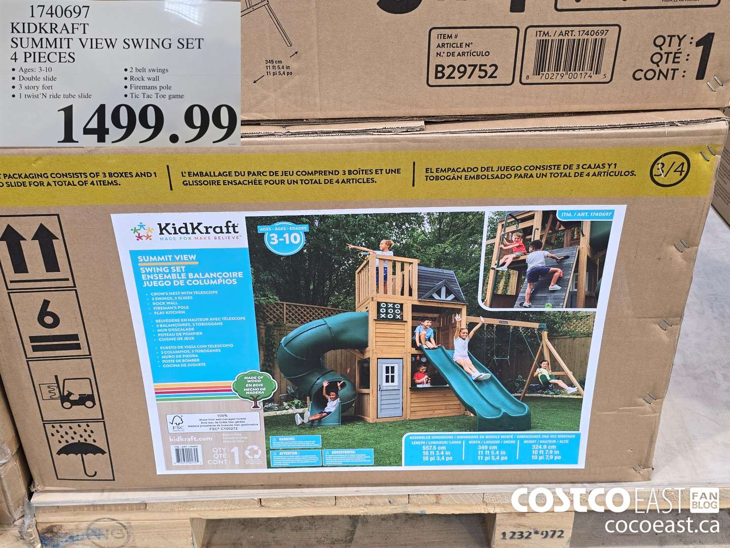 1740697 KIDKRAFT SUMMIT VIEW SWING SET 4 PIECES $1499.99