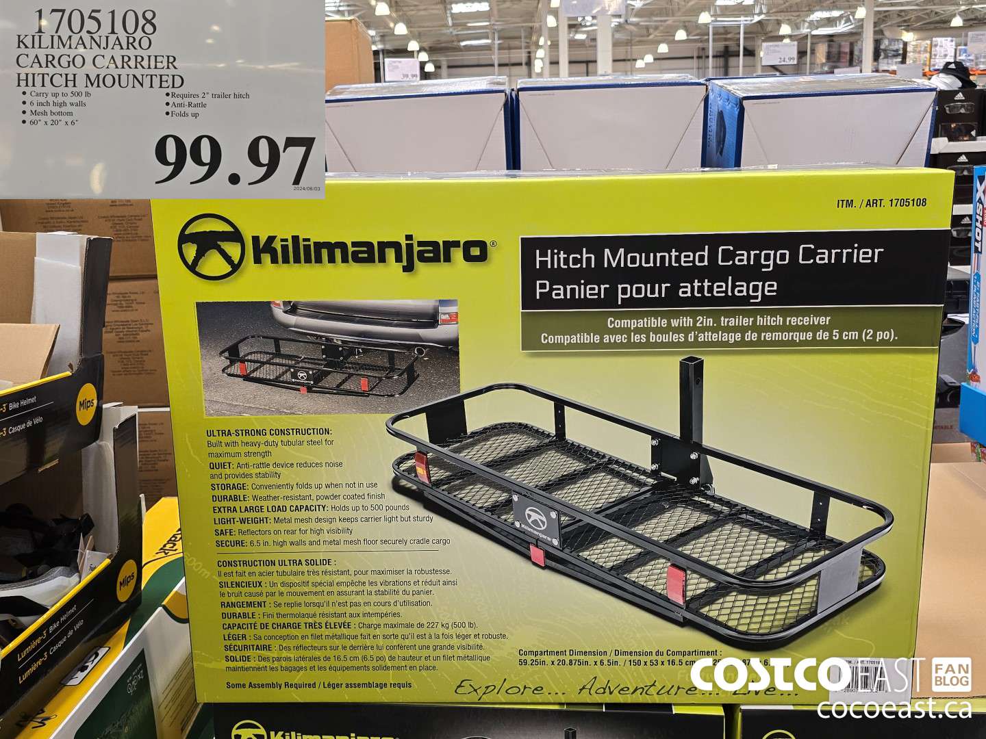 1705108 KILIMANJARO CARGO CARRIER HITCH MOUNTED $99.97