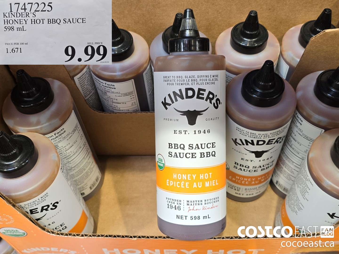 1747225 KINDER'S HONEY HOT BBQ SAUCE 598 mL $9.99
